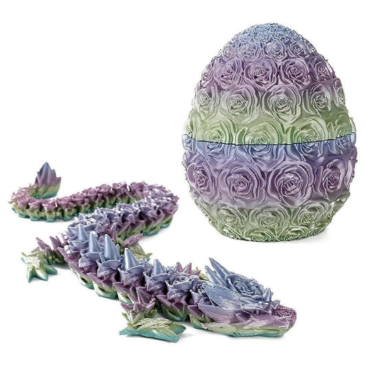 Mother's Day Gift - 3D Printed Rose Dragon Egg, Rose Dragon Egg Gift for Mom, Articulated Dragon Crystal Dragon Egg