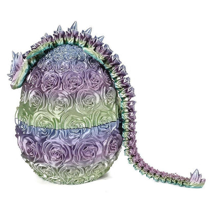 Mother's Day Gift - 3D Printed Rose Dragon Egg, Rose Dragon Egg Gift for Mom, Articulated Dragon Crystal Dragon Egg