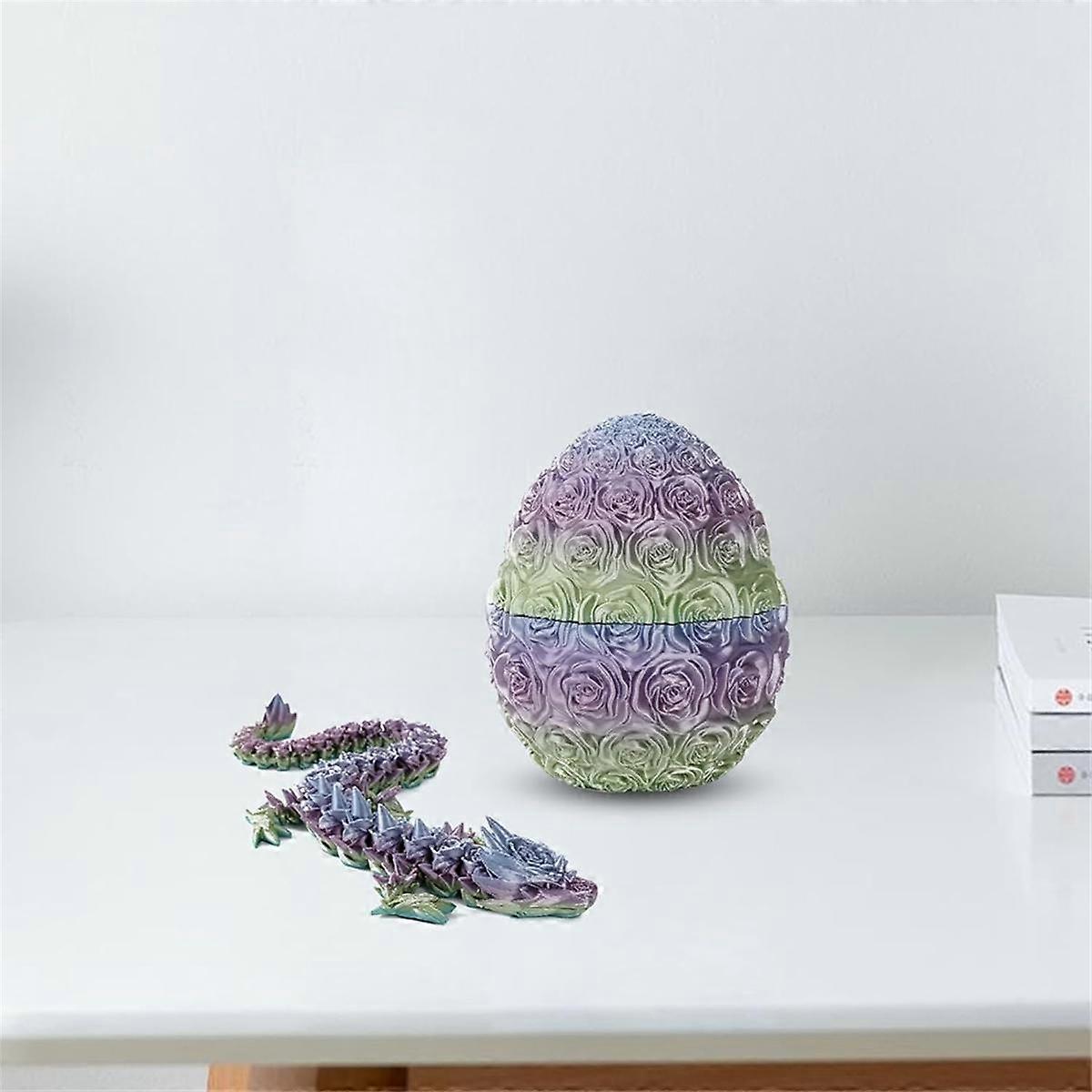 Mother's Day Gift - 3D Printed Rose Dragon Egg, Rose Dragon Egg Gift for Mom, Articulated Dragon Crystal Dragon Egg