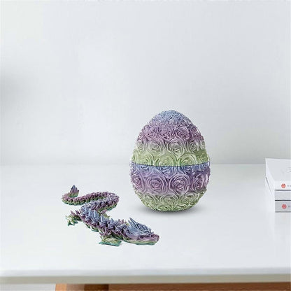 Mother's Day Gift - 3D Printed Rose Dragon Egg, Rose Dragon Egg Gift for Mom, Articulated Dragon Crystal Dragon Egg