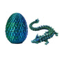3D Printed Dragon in Egg, Full Articulated Dragon Crystal Dragon with Dragon Egg