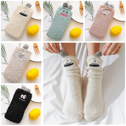 5 Pairs Fluffy Bed Socks for Women Winter Warm Cuddly Christmas Socks