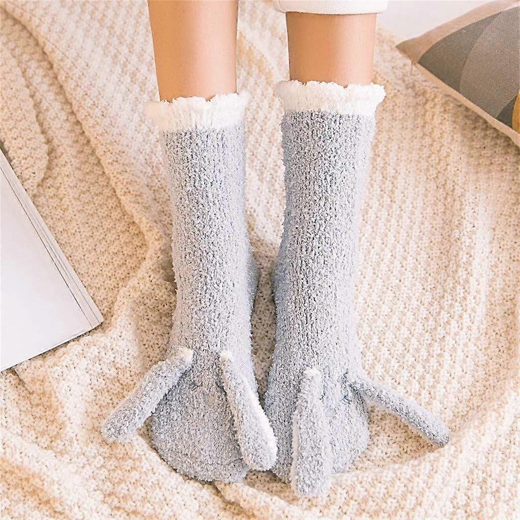 Thick Plush Coral Velvet Fluffy Sleeping Socks for Winter Home Wear - Women