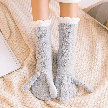 Thick Plush Coral Velvet Fluffy Sleeping Socks for Winter Home Wear - Women
