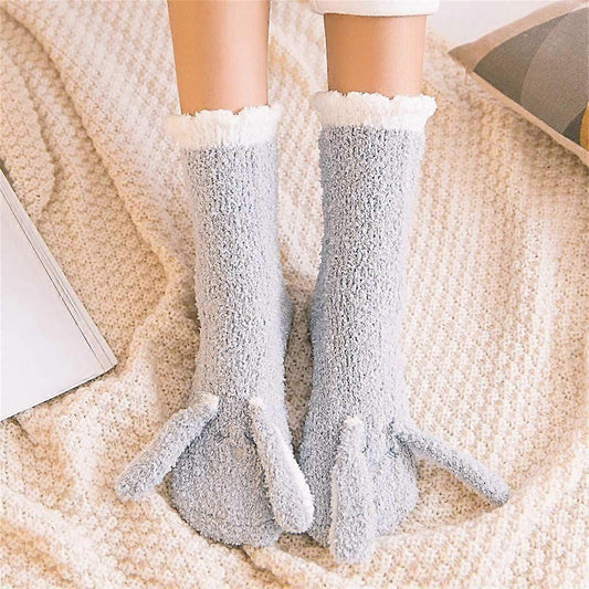 Thick Plush Coral Velvet Fluffy Sleeping Socks for Winter Home Wear - Women