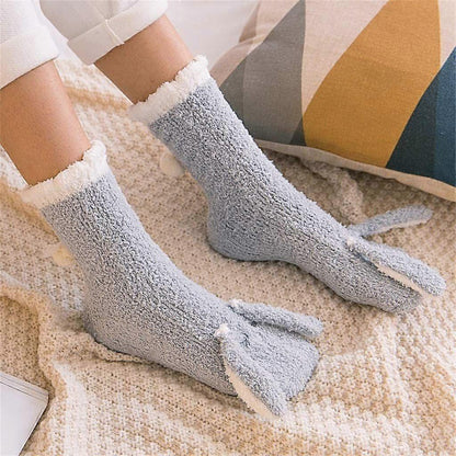 Thick Plush Coral Velvet Fluffy Sleeping Socks for Winter Home Wear - Women