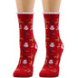 Christmas Socks for Women Wool Mid-Calf Socks Autumn Winter Holiday Warm Socks
