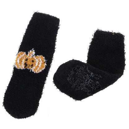 Women's Fuzzy Plush Socks Thick Winter Bed Slipper Socks Cozy Warm - White