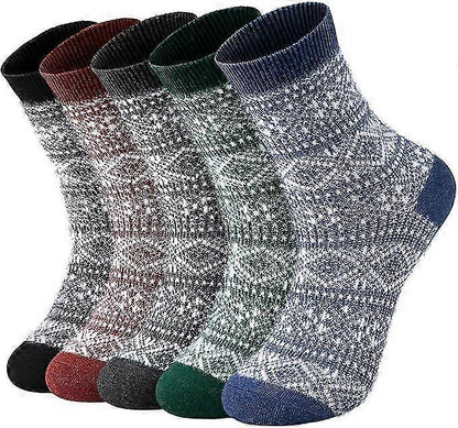 Wool Socks for Women 5 Pairs Warm Boot Crew Cozy Winter Soft Socks Set