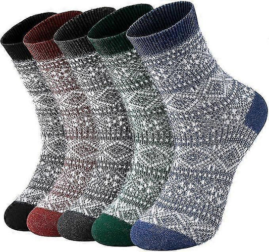 Wool Socks for Women 5 Pairs Warm Boot Crew Cozy Winter Soft Socks Set