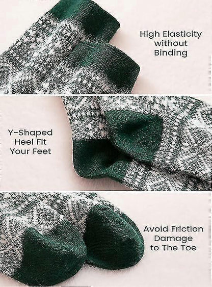 Wool Socks for Women 5 Pairs Warm Boot Crew Cozy Winter Soft Socks Set