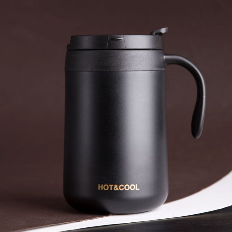 Portable Pour-Over Coffee, 304 Stainless Steel Coffee Mug, Foldable Filter Dripper with Stirring Spoon Travel Coffee Kit—Black