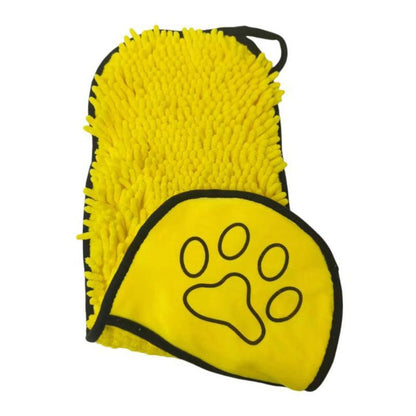 Hand-Insert Pet Absorbent Towel, Quick-Drying Bath Towel for Dogs & Cats—Yellow