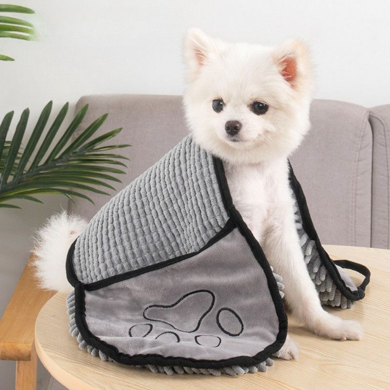 Hand-Insert Pet Absorbent Towel, Quick-Drying Bath Towel for Dogs & Cats—Yellow