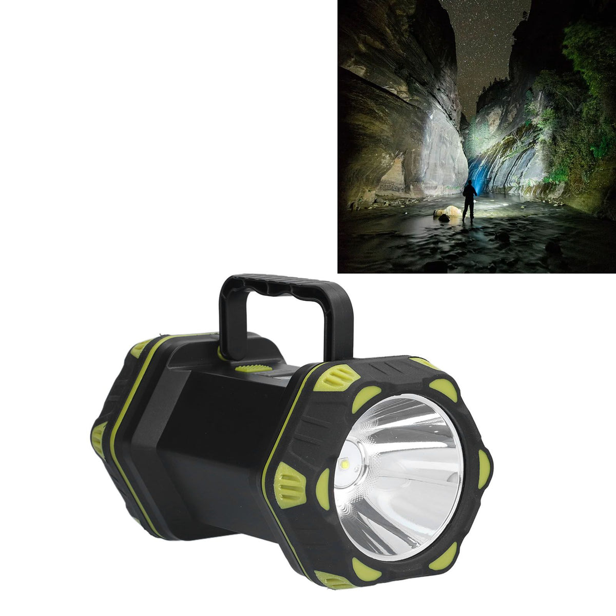 Handheld Flashlight 8 Gears Modes Adjustable Waterproof Rechargeable LED Flashlight with USB Cable for Outdoor Home