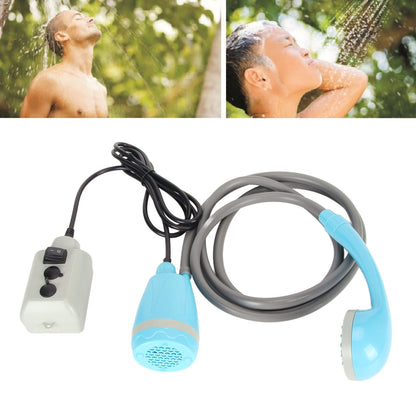 Portable Outdoor Shower Kit USB Rechargeable Camping Shower Set with Water Pump Blue
