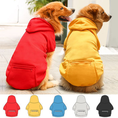 Shining Pet Sweatshirt Polyester Zipper Pocket Big Dog Zipper Pocket Sweatshirt Ginger L (bust 47CM about 4.00 kg-5.50 kg pets)