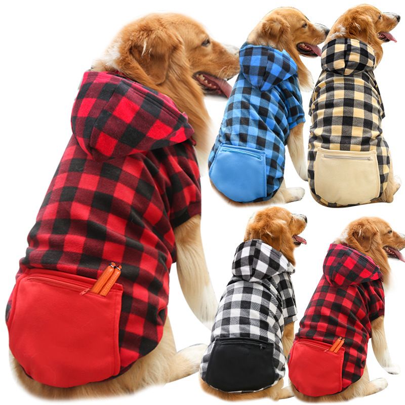 Shining Pet Sweatshirt Polyester Zipper Pocket Big Dog Zipper Pocket Sweatshirt Ginger L (bust 47CM about 4.00 kg-5.50 kg pets)