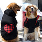 Shining Pet Sweatshirt Polyester Zipper Pocket 265 Love Black Sweater 5XL (bust 92CM about 25.00 kg-40.00 kg pets)