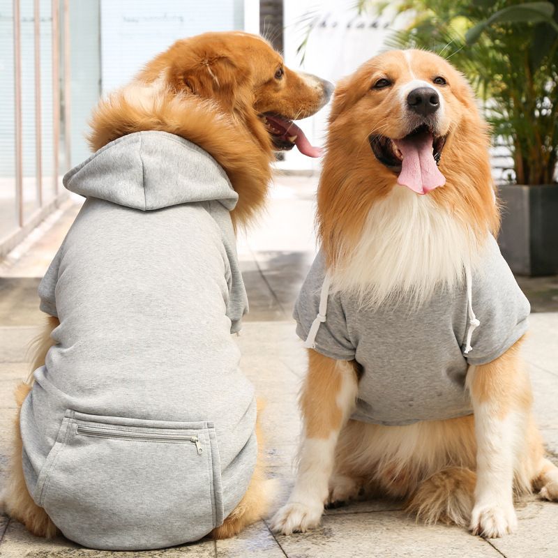 Shining Pet Sweatshirt Polyester Zipper Pocket 265 Love Black Sweater 5XL (bust 92CM about 25.00 kg-40.00 kg pets)