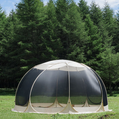 Pop Up Screen House Tent 3x3m, 6-8 Person 220cm Tall Mosquito Net Tent,Spacious 3.8m dome fits 6-8 adults for backyard BBQs & caravan trips camping . 360-degree view fine mesh keeps all mosquitoes out