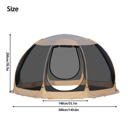Pop Up Screen House Tent 3x3m, 6-8 Person 220cm Tall Mosquito Net Tent,Spacious 3.8m dome fits 6-8 adults for backyard BBQs & caravan trips camping . 360-degree view fine mesh keeps all mosquitoes out