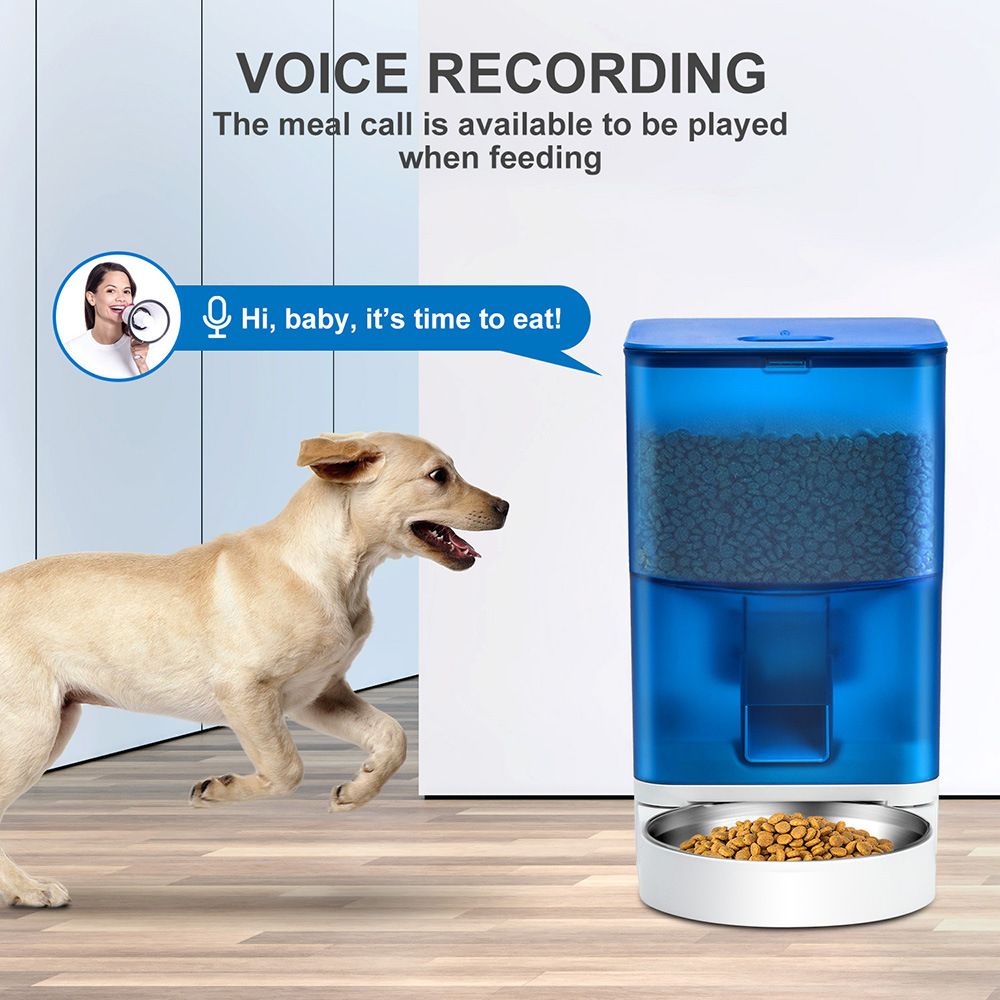 Smart Pet Feeder with WiFi and Button Control, 4L Automatic Cat and Dog Food Dispenser with Removable Stainless Steel Bowl, Ideal for Busy Owners, Travel, and Home Use (Grey, WIFI Version)
