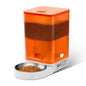 Smart Pet Feeder with WiFi and Button Control, 4L Automatic Cat and Dog Food Dispenser with Removable Stainless Steel Bowl, Ideal for Busy Owners, Travel, and Home Use (Orange, Button Version)