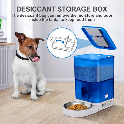 Smart Pet Feeder with WiFi and Button Control, 4L Automatic Cat and Dog Food Dispenser with Removable Stainless Steel Bowl, Ideal for Busy Owners, Travel, and Home Use (Orange, Button Version)