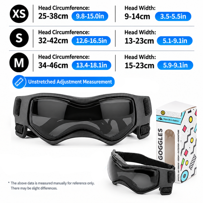 Pet Sunglasses with UV Protection Soft TPU Frame Adjustable Headband Dog Goggles Cat Sunglasses for Outdoor Travel Car Rides Eye Protection (S, Black)