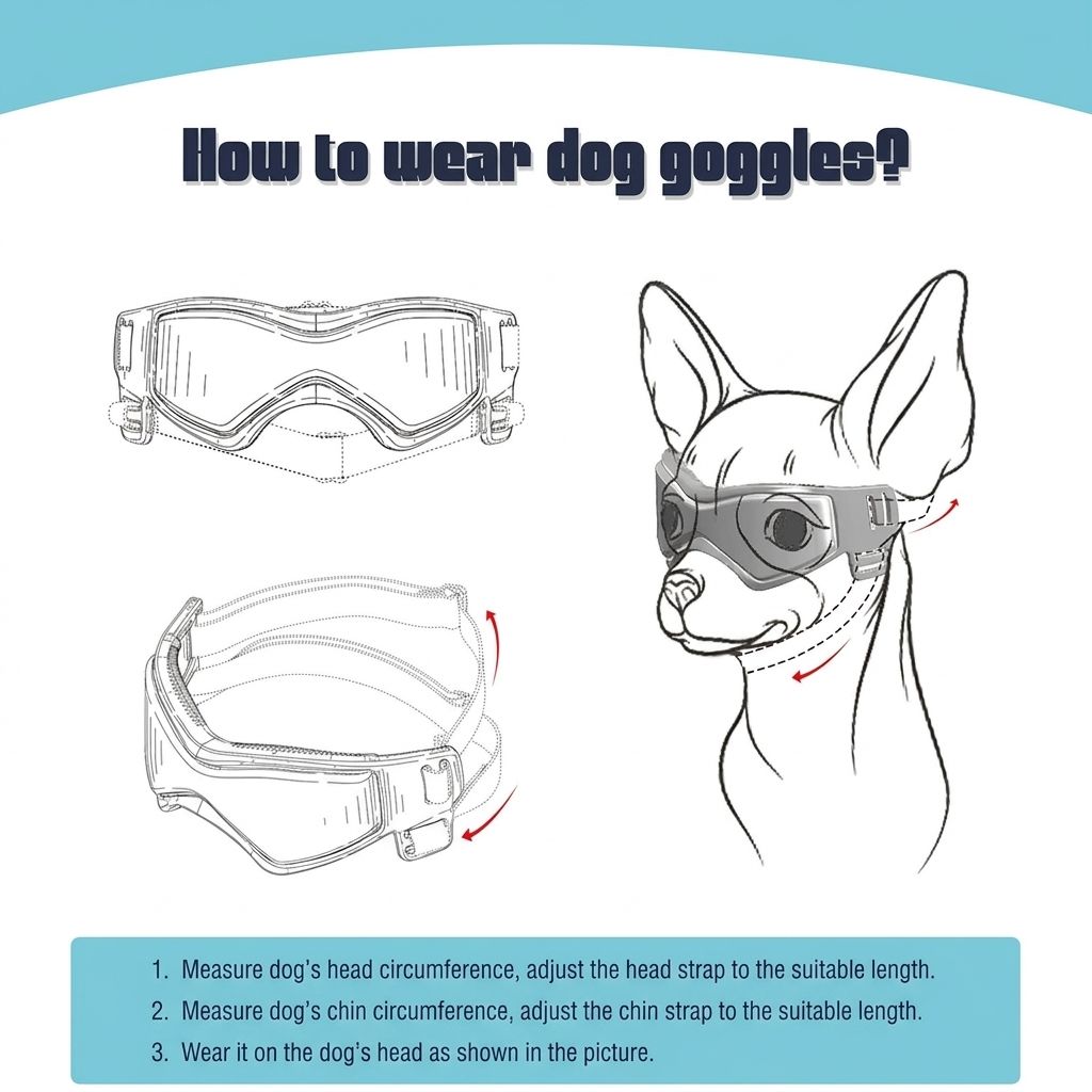 Pet Sunglasses with UV Protection Soft TPU Frame Adjustable Headband Dog Goggles Cat Sunglasses for Outdoor Travel Car Rides Eye Protection (S, Black)
