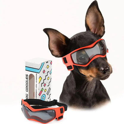 Pet Sunglasses with UV Protection Soft TPU Frame Adjustable Headband Dog Goggles Cat Sunglasses for Outdoor Travel Car Rides Eye Protection (S, Black)