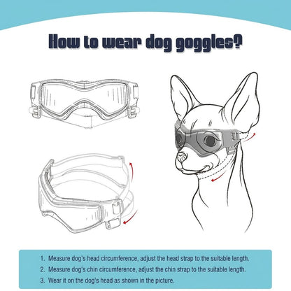 Pet Sunglasses with UV Protection Soft TPU Frame Adjustable Headband Dog Goggles Cat Sunglasses for Outdoor Travel Car Rides Eye Protection (XS, Black)