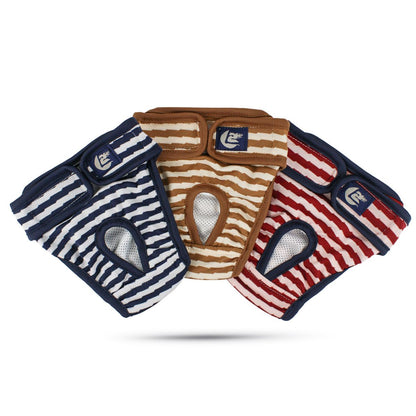 Striped Dog Physiological Pants with Adjustable Magic Tape Waistband, Machine Washable Pet Diapers for Heat Cycle, Travel, and Daily Indoor or Outdoor Use (XL, Red)