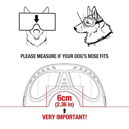 Adjustable Pet Dog Goggles with UV Protection Anti-Fog Lens and Reflective Coating for Medium to Large Dogs Outdoor Driving Beach Snow Activities (Black)