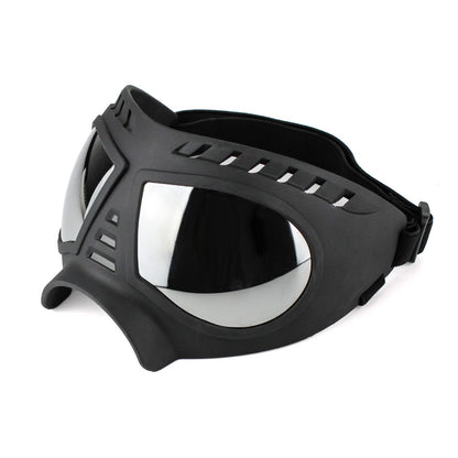 Adjustable Pet Dog Goggles with UV Protection Anti-Fog Lens and Reflective Coating for Medium to Large Dogs Outdoor Driving Beach Snow Activities (Black)