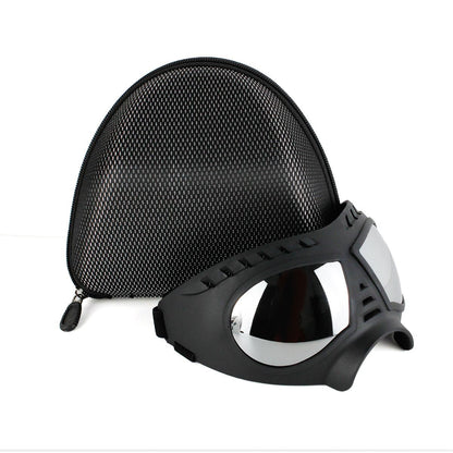 Adjustable Pet Dog Goggles with UV Protection Anti-Fog Lens and Reflective Coating for Medium to Large Dogs Outdoor Driving Beach Snow Activities (Black)