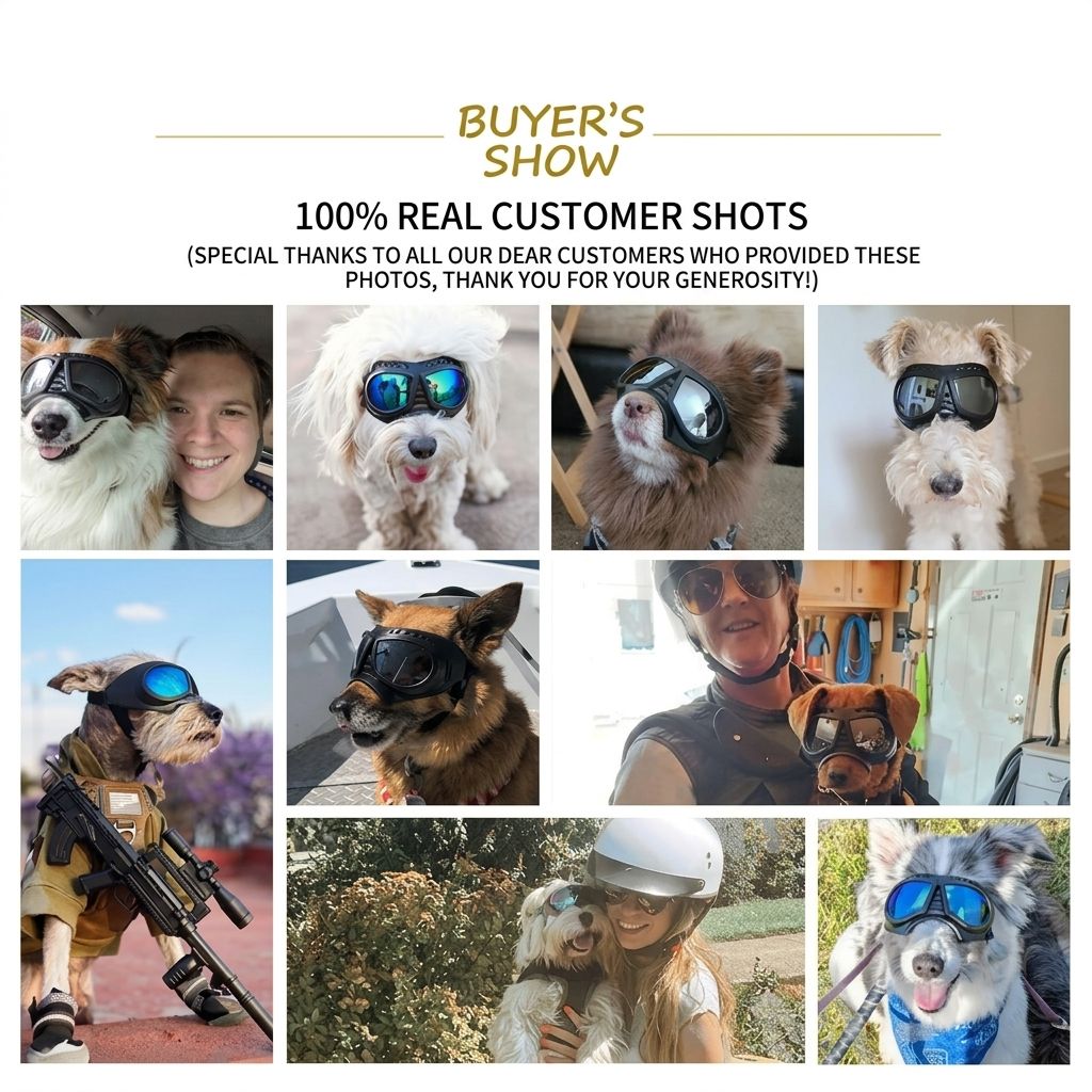 Small Dog Goggles with Soft Frame and Adjustable Strap, Colorful Coated Lens Pet Sunglasses for Car Rides Outdoor Activities Windproof Protection (Blue)