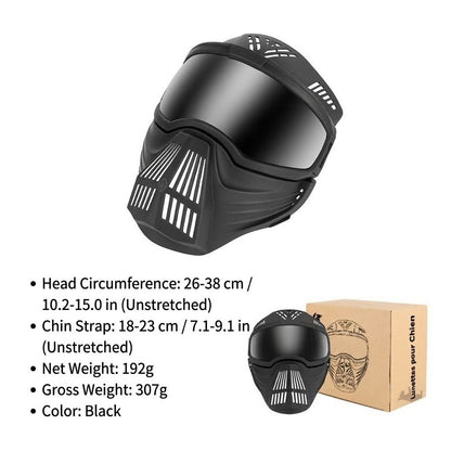Protective Dog Goggles Full Face Mask with Breathable Muzzle for Medium to Large Dogs, Windproof Sunglasses Visor for Outdoor Walking, Travel and Car Rides (Black)