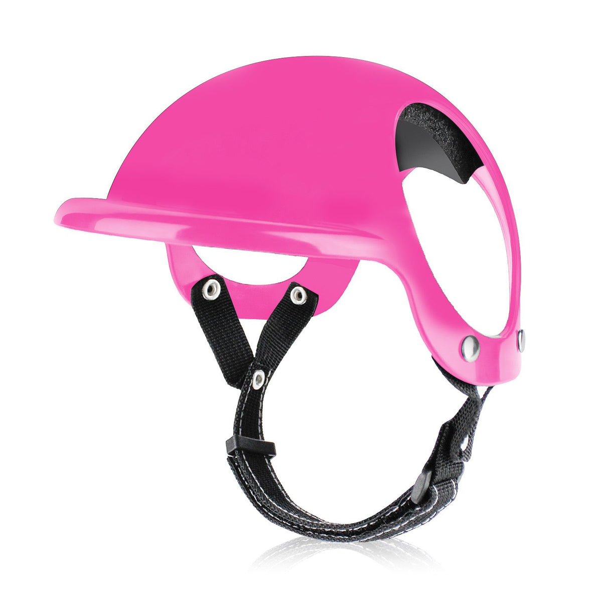 Pet Helmet for Dogs and Cats, Adjustable Outdoor Safety Headgear with Ventilation and Padded Interior, Fun Motorcycle Style Hat for Rides and Daily Walks (XS, Rose)