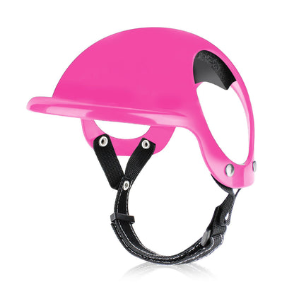Pet Helmet for Dogs and Cats, Adjustable Outdoor Safety Headgear with Ventilation and Padded Interior, Fun Motorcycle Style Hat for Rides and Daily Walks (XS, Rose)