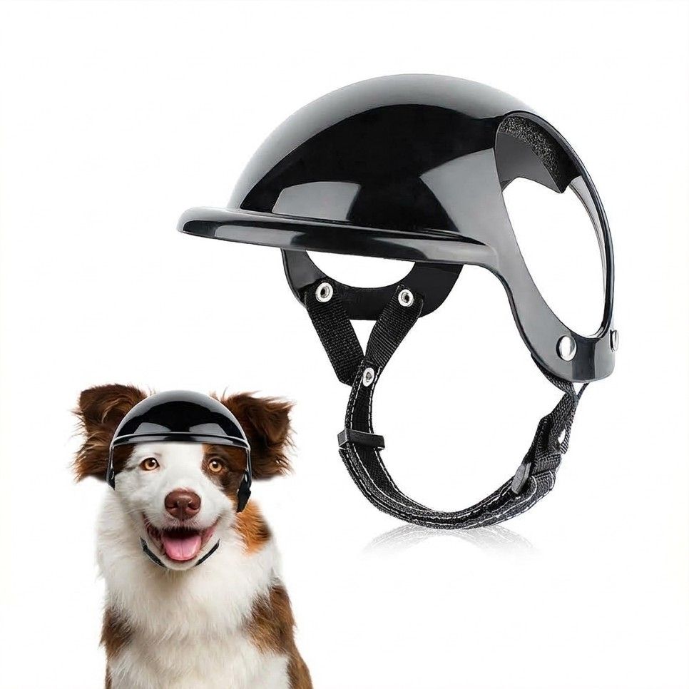 Pet Helmet for Dogs and Cats, Adjustable Outdoor Safety Headgear with Ventilation and Padded Interior, Fun Motorcycle Style Hat for Rides and Daily Walks (XS, Rose)