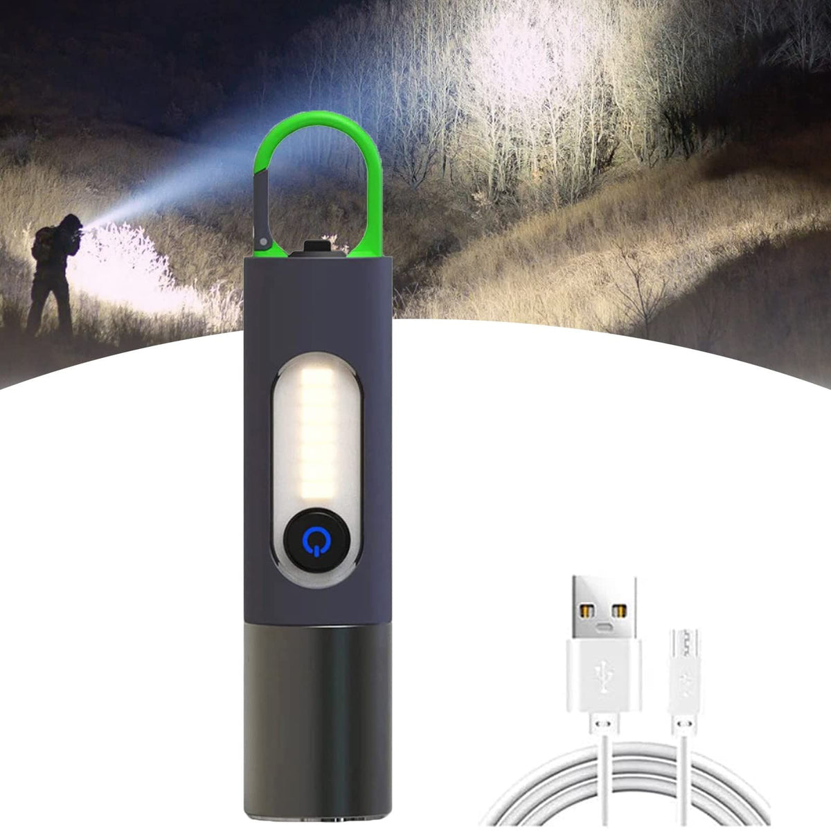 Led Rechargeable Tactical Laser Flashlight 8 High Lumens, Waterproof Zoomable Pocket Flashlight for Outdoor Camping Emergency