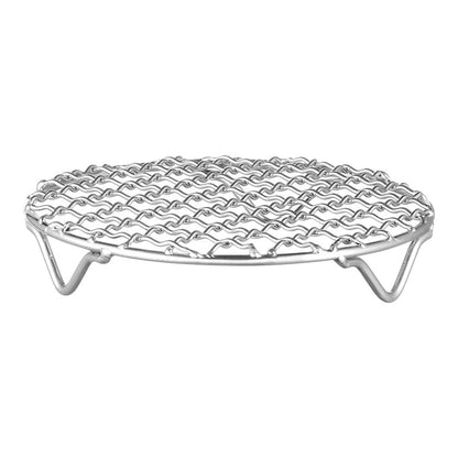 Round Stainless Steel Grill Net with Feet,Multi-Purpose Barbecue Grate for Stove Tea and Cooking,7.9in
