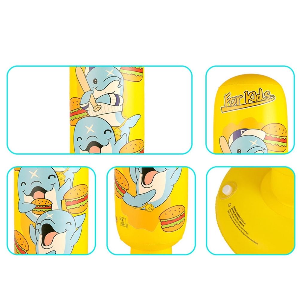 Inflatable Punching Bag for Kids, 47inch Freestanding Ninja Boxing Bag, Toys and Gifts for Boys and Girls Age 5-12, for Karate, Taekwondo, MMA, Boxing Bag, (Dolphin Pattern)