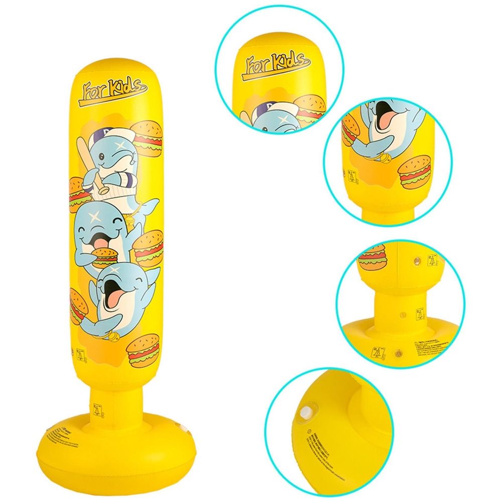 Inflatable Punching Bag for Kids, 47inch Freestanding Ninja Boxing Bag, Toys and Gifts for Boys and Girls Age 5-12, for Karate, Taekwondo, MMA, Boxing Bag, (Dolphin Pattern)