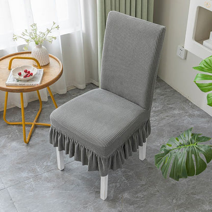Easy-Going Dining Chair Covers Stretch Parsons Chair Slipcover with Skirt Chair Covers for Dining Room Restaurant Banquet (3 PCS)