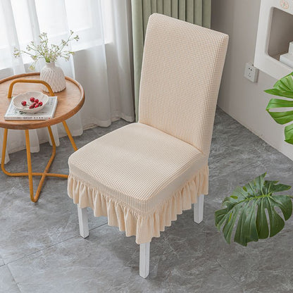 Easy-Going Dining Chair Covers Stretch Parsons Chair Slipcover with Skirt Chair Covers for Dining Room Restaurant Banquet (3 PCS)
