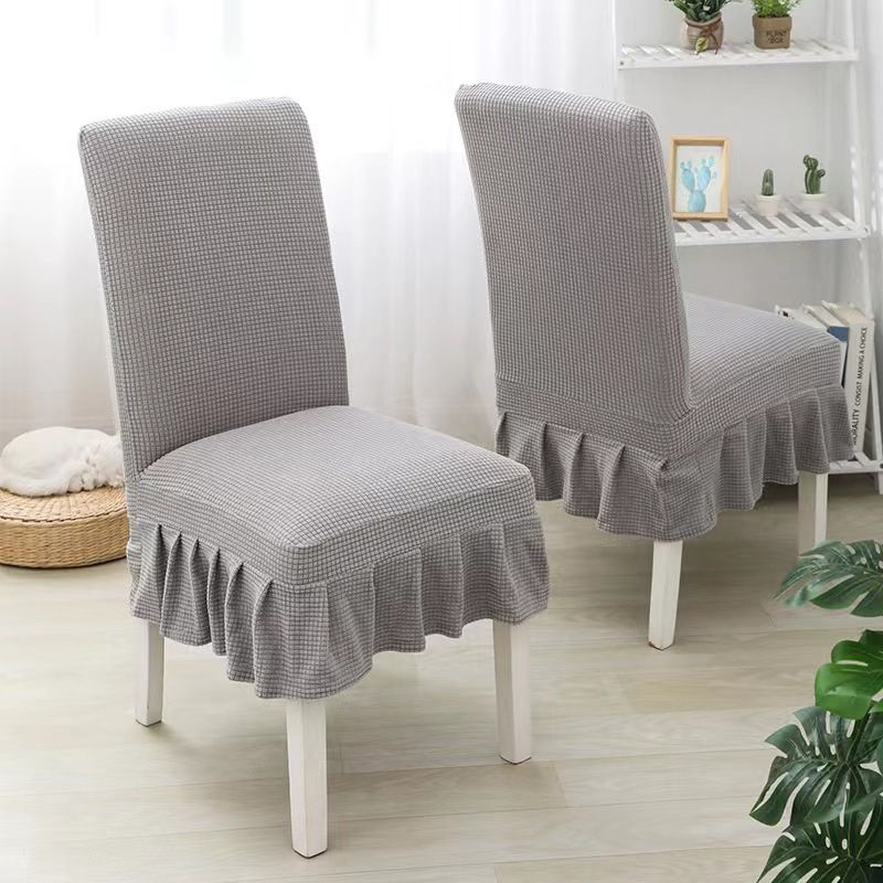Easy-Going Dining Chair Covers Stretch Parsons Chair Slipcover with Skirt Chair Covers for Dining Room Restaurant Banquet (3 PCS)