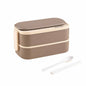Lunch Box Containers, Stainless Steel Japanese Style Double-layer Lunch Box Bento Box Outdoor Lunch Box Microwave Heating Lunch Box For Office Workers